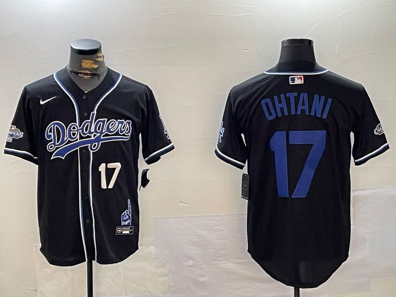 Men Los Angeles Dodgers #17 Ohtani Black Game 2024 Nike MLB Jersey style 12022